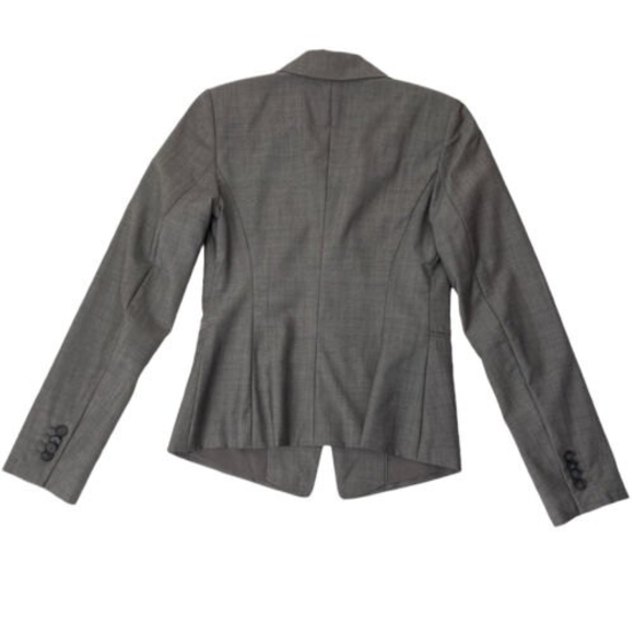 Ann Taylor Blazer Gray 2 Button Jacket Wool Mohair Size 0 - Picture 3 of 11
